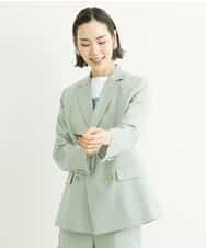 FMJGS27330 MICHEL KLEIN(ミッシェルクラン) [セットアップ対応]アイアスストレッチダブルブレストジャケット(背抜き) カーキ(36)