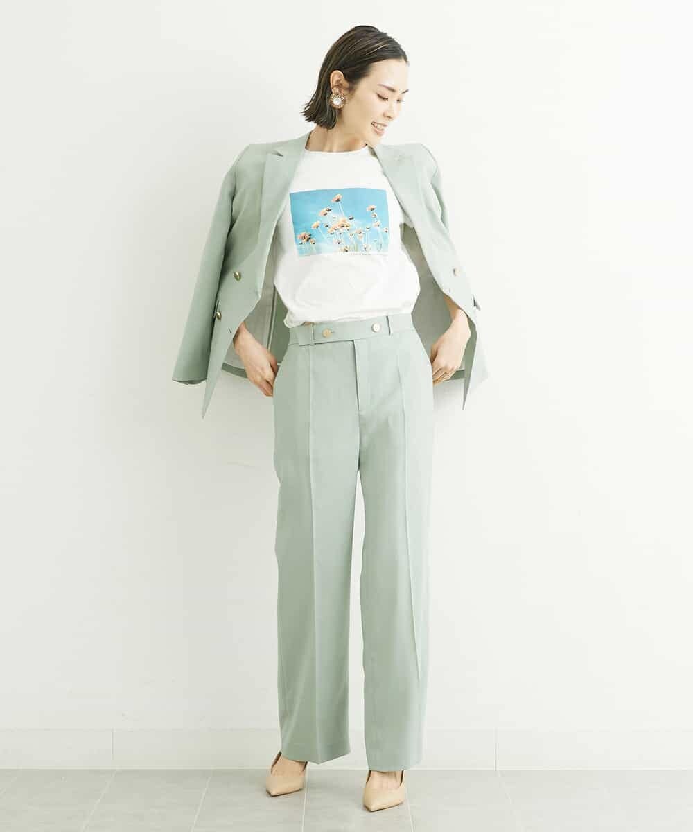 FMJGS27330 MICHEL KLEIN(ミッシェルクラン) [セットアップ対応]アイアスストレッチダブルブレストジャケット(背抜き) カーキ(36)