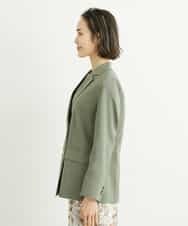 FMJGS27330 MICHEL KLEIN(ミッシェルクラン) [セットアップ対応]アイアスストレッチダブルブレストジャケット(背抜き) カーキ(36)