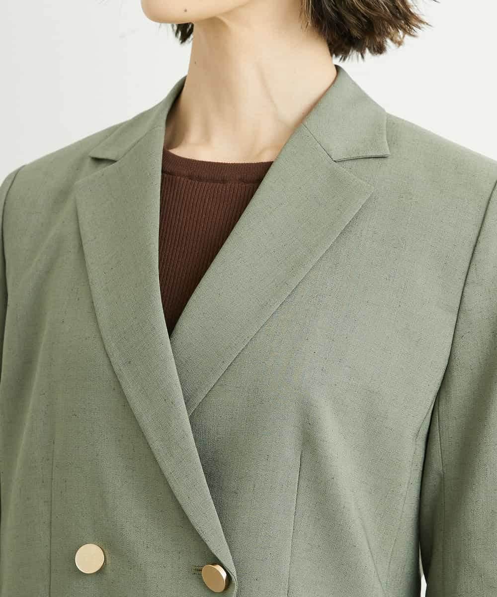 FMJGS27330 MICHEL KLEIN(ミッシェルクラン) [セットアップ対応]アイアスストレッチダブルブレストジャケット(背抜き) カーキ(36)