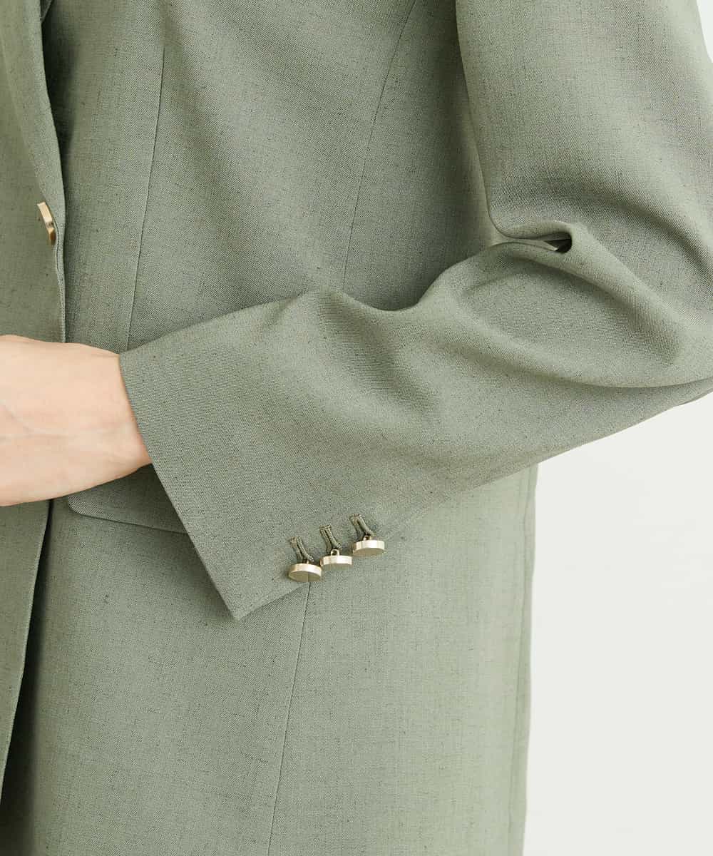 FMJGS27330 MICHEL KLEIN(ミッシェルクラン) [セットアップ対応]アイアスストレッチダブルブレストジャケット(背抜き) カーキ(36)