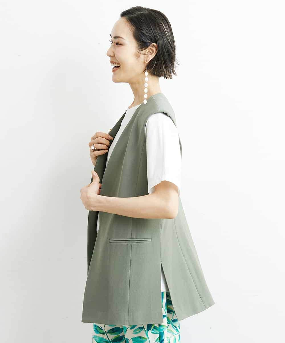 FMJGS47270 MICHEL KLEIN(ミッシェルクラン) カラミノーカラージレ カーキ(36)