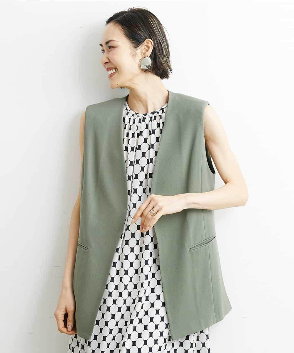 FMJGS47270 MICHEL KLEIN(ミッシェルクラン) カラミノーカラージレ カーキ(36)