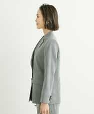 FMJGT27330 MICHEL KLEIN(ミッシェルクラン) [セットアップ対応]グレンチェックダブルブレストジャケット(背抜き) ライトグレー(91)