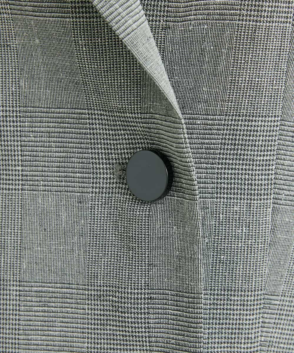 FMJGT27330 MICHEL KLEIN(ミッシェルクラン) [セットアップ対応]グレンチェックダブルブレストジャケット(背抜き) ライトグレー(91)