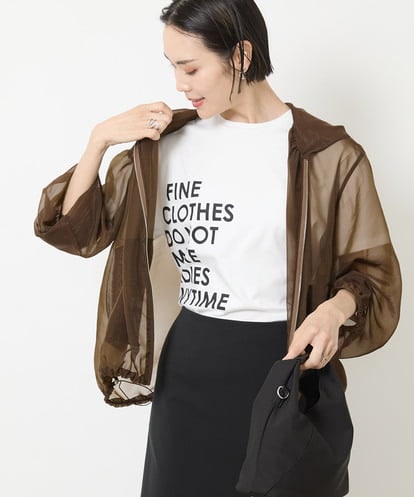 FMJGV46270 MICHEL KLEIN シアーフーデッドブルゾン