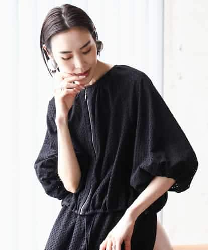FMJHA18310 MICHEL KLEIN [セットアップ対応]エンブロイダリーレースブルゾン