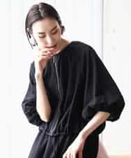 FMJHA18310 MICHEL KLEIN(ミッシェルクラン) [セットアップ対応]エンブロイダリーレースブルゾン ブラック
