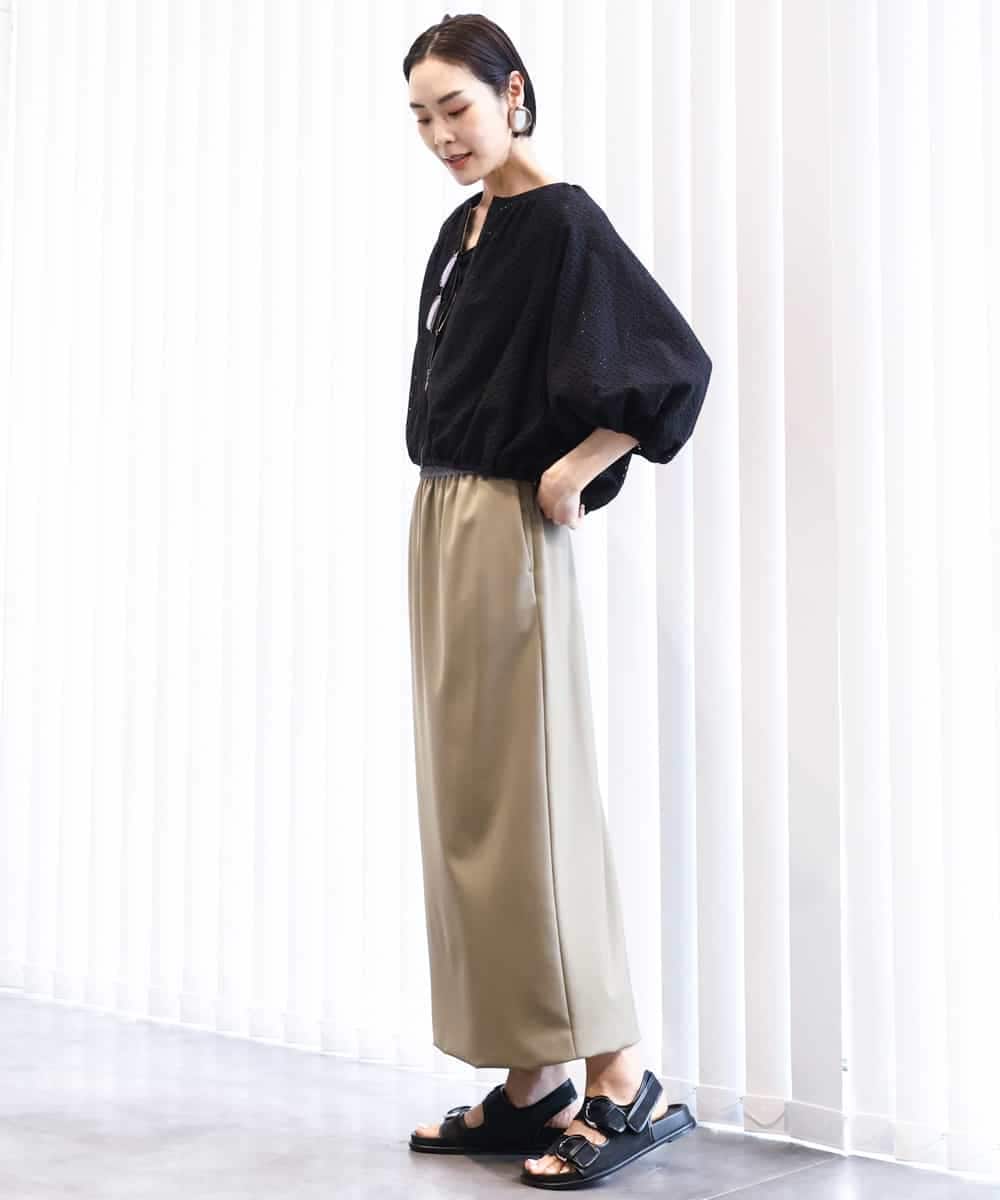 FMJHA18310 MICHEL KLEIN(ミッシェルクラン) [セットアップ対応]エンブロイダリーレースブルゾン ブラック