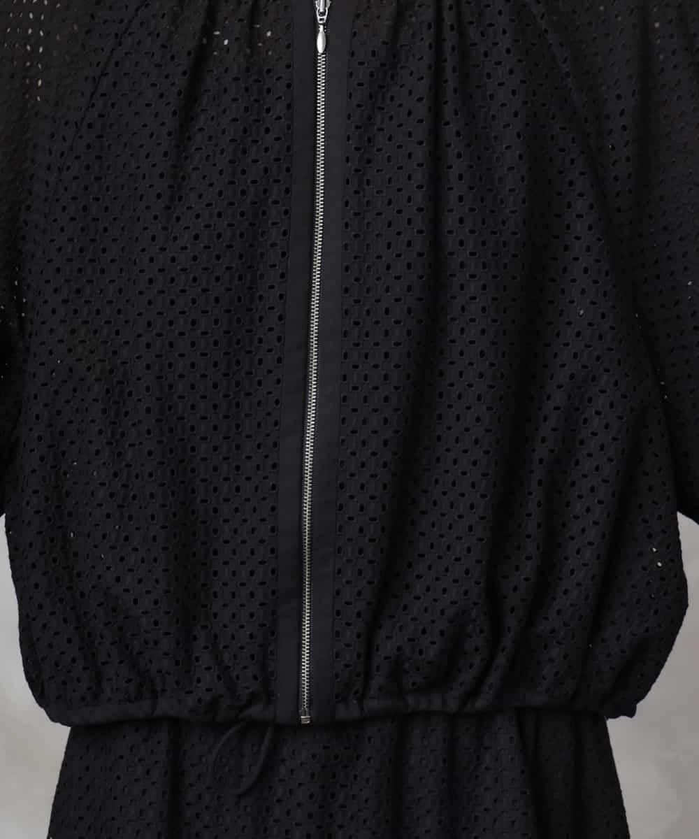 FMJHA18310 MICHEL KLEIN(ミッシェルクラン) [セットアップ対応]エンブロイダリーレースブルゾン ブラック