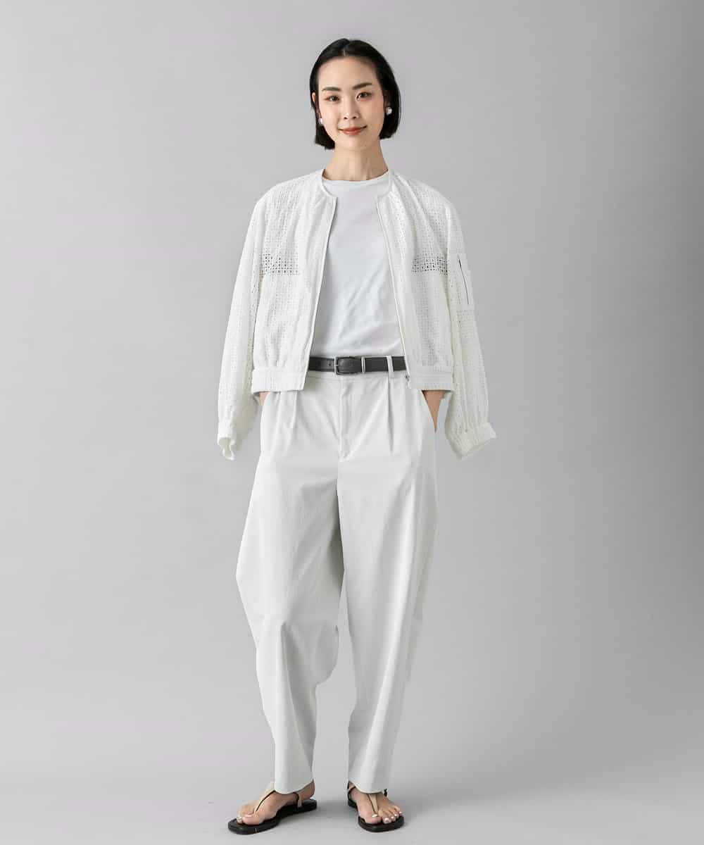 FMJHD02370 MICHEL KLEIN(ミッシェルクラン) レース MA-1ブルゾン ホワイト