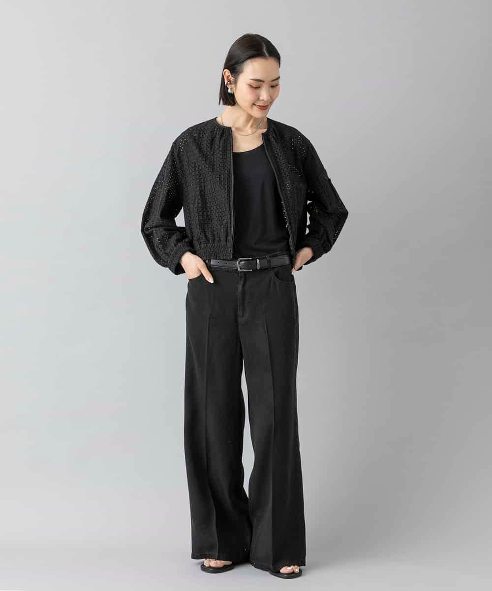FMJHD02370 MICHEL KLEIN(ミッシェルクラン) レース MA-1ブルゾン ホワイト