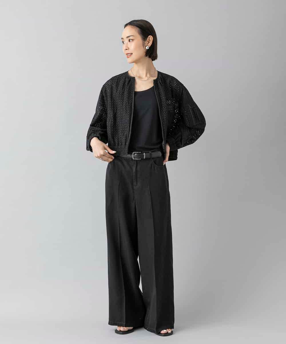 FMJHD02370 MICHEL KLEIN(ミッシェルクラン) レース MA-1ブルゾン ホワイト