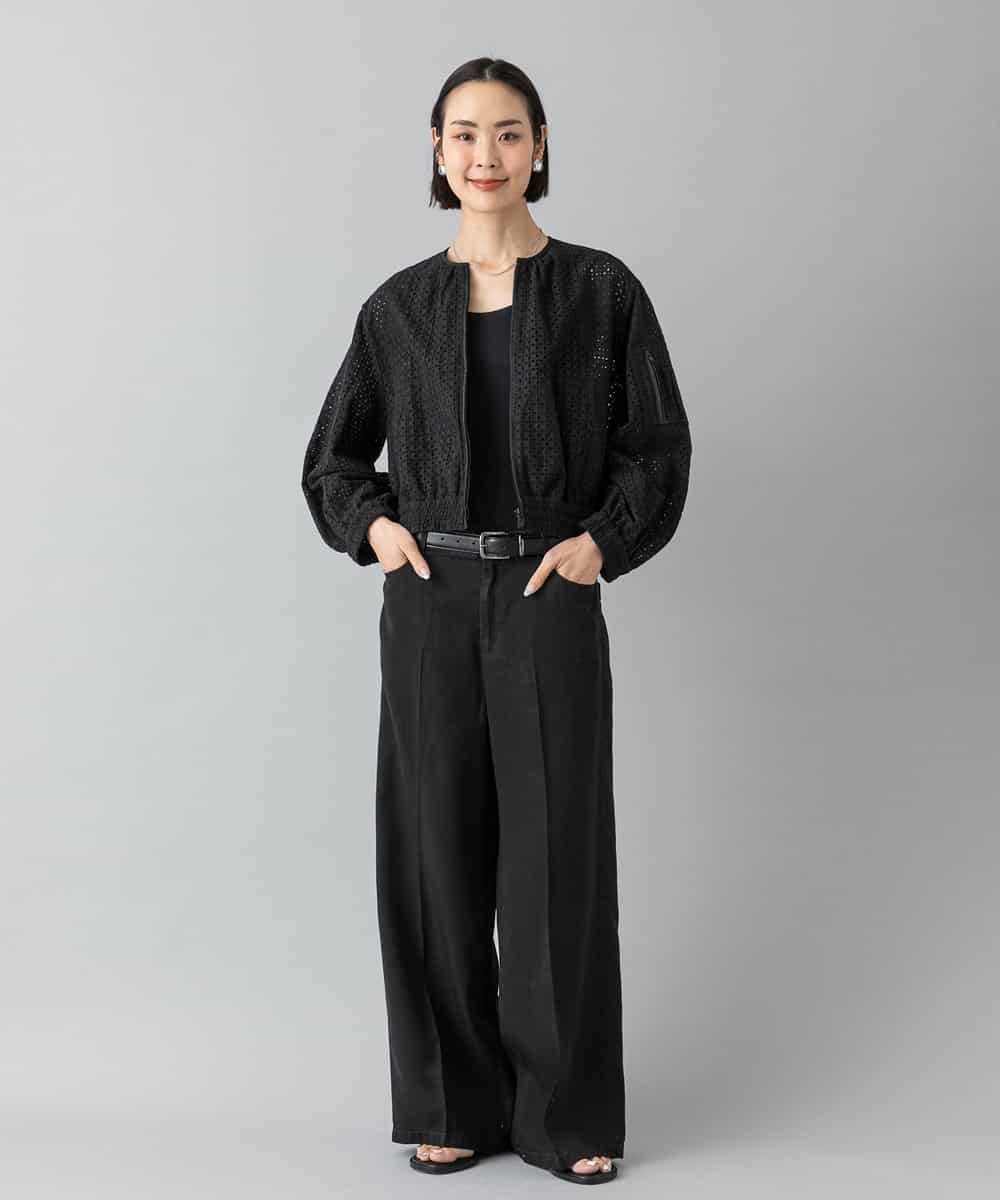 FMJHD02370 MICHEL KLEIN(ミッシェルクラン) レース MA-1ブルゾン ホワイト