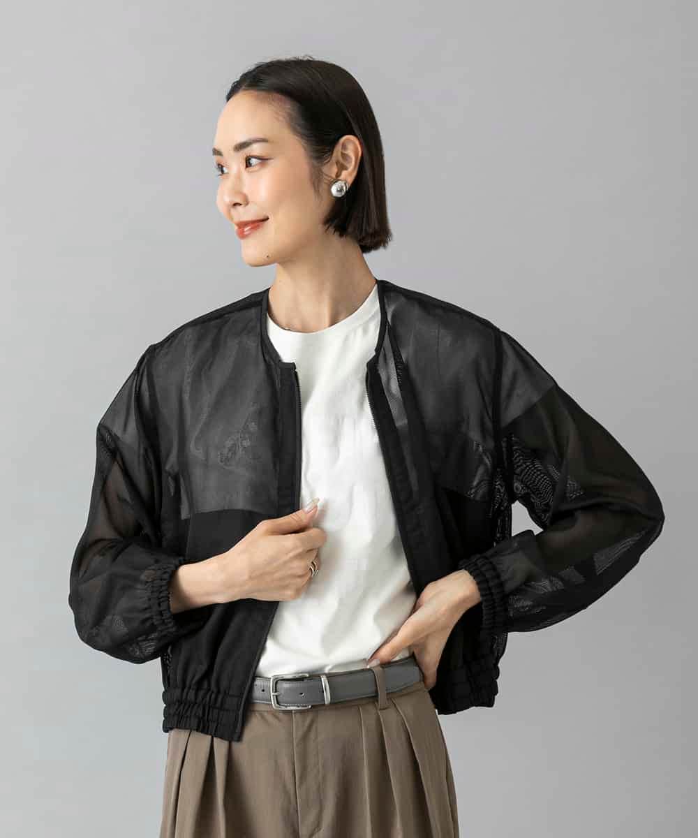 FMJHD04320 MICHEL KLEIN(ミッシェルクラン) [セットアップ対応]メッシュブルゾン ブラック