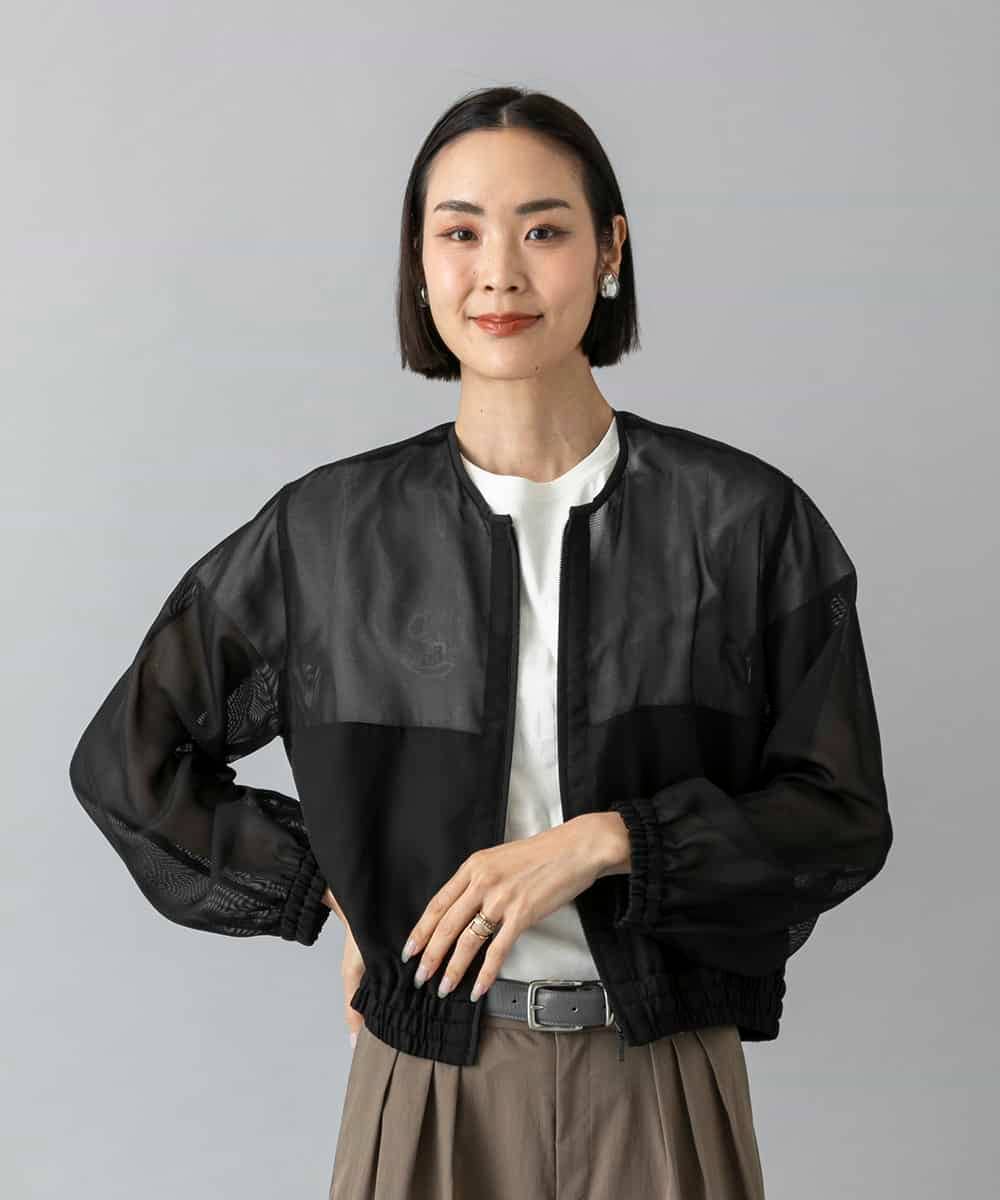 FMJHD04320 MICHEL KLEIN(ミッシェルクラン) [セットアップ対応]メッシュブルゾン ブラック