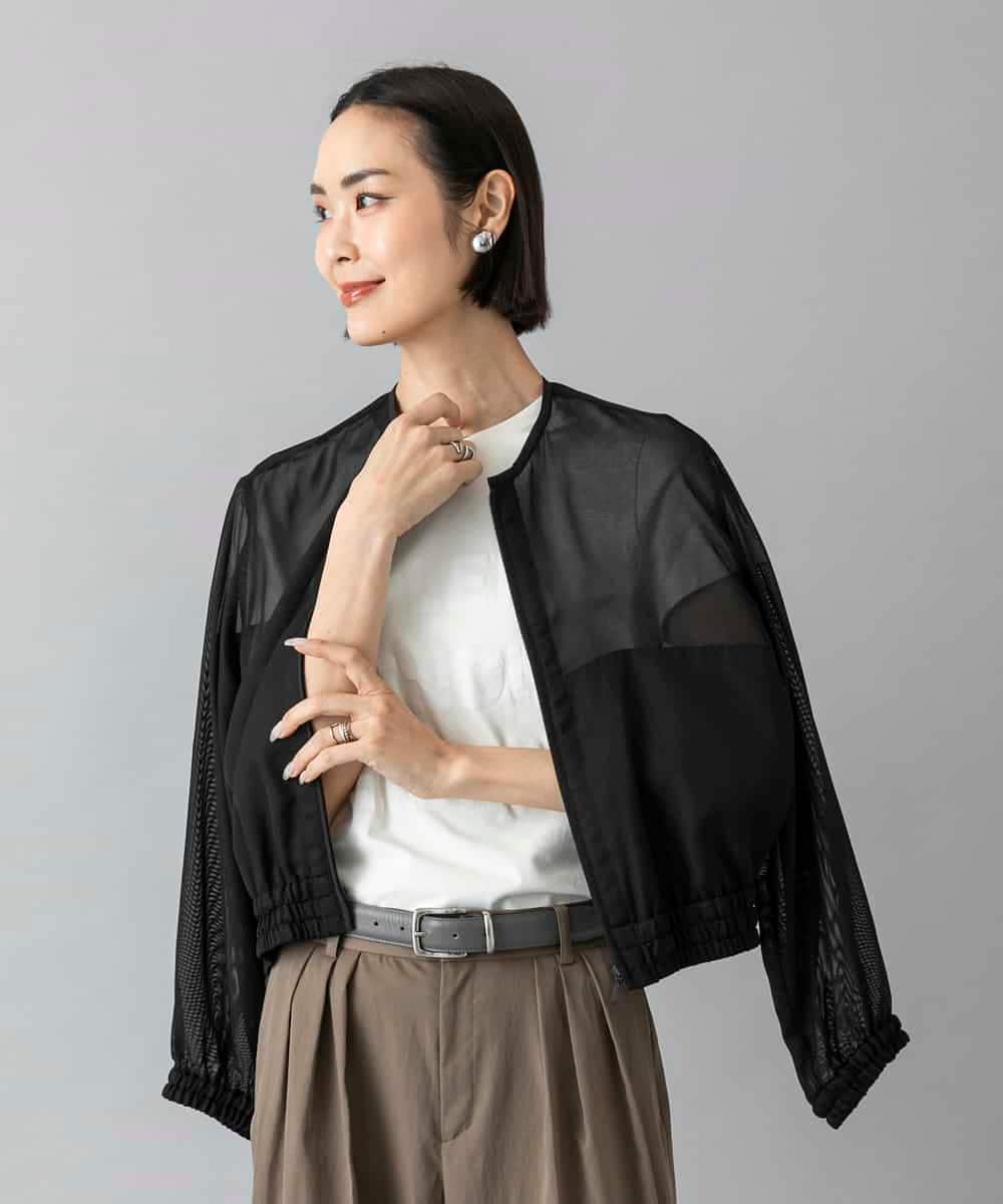 FMJHD04320 MICHEL KLEIN(ミッシェルクラン) [セットアップ対応]メッシュブルゾン ブラック