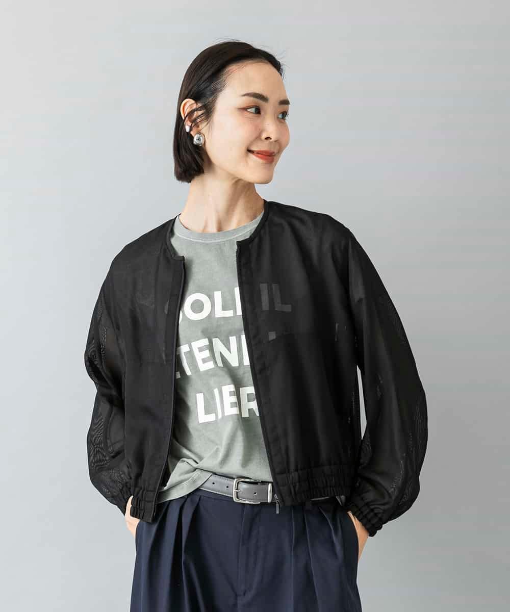 FMJHD04320 MICHEL KLEIN(ミッシェルクラン) [セットアップ対応]メッシュブルゾン ブラック