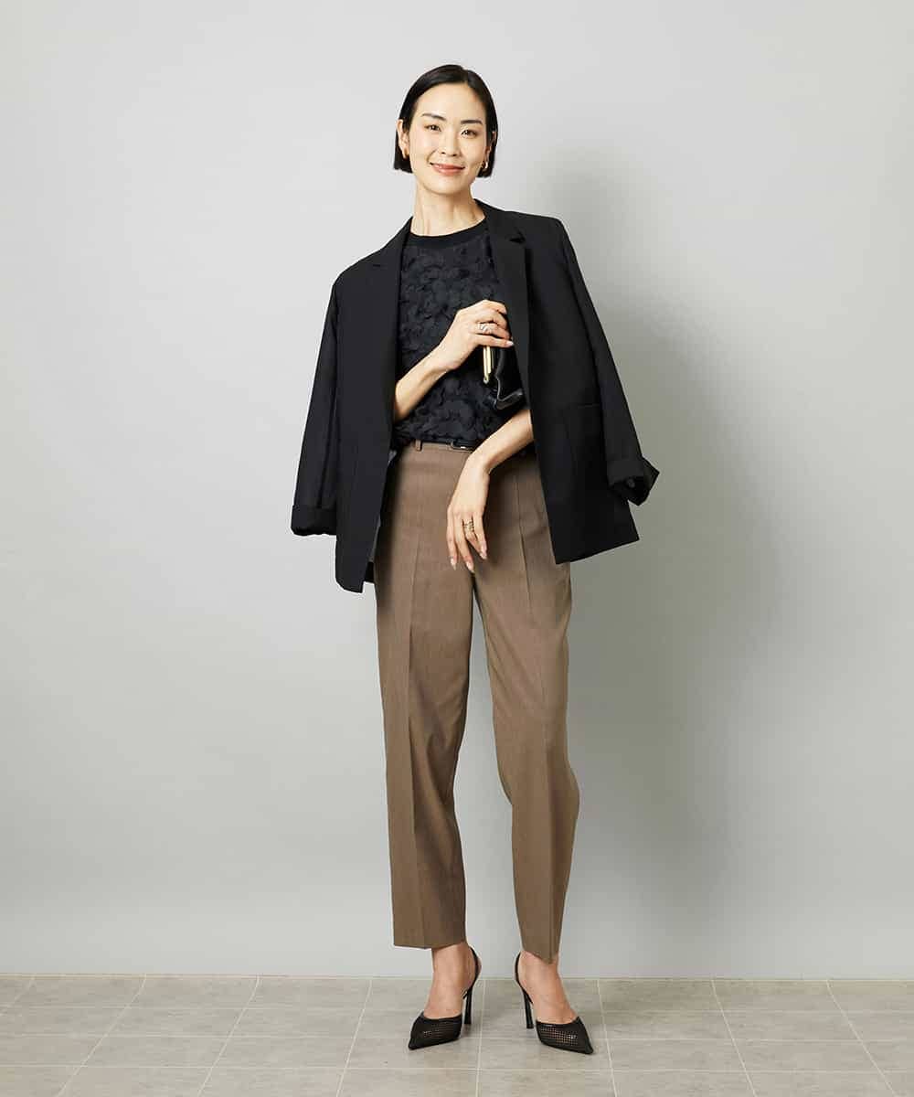 FMJHD11330 MICHEL KLEIN(ミッシェルクラン) シアーテーラードジャケット ブラック