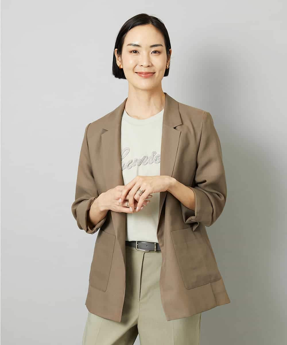 FMJHD11330 MICHEL KLEIN(ミッシェルクラン) シアーテーラードジャケット ブラック