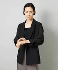 FMJHD11330 MICHEL KLEIN(ミッシェルクラン) シアーテーラードジャケット ブラック