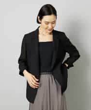 FMJHD11330 MICHEL KLEIN(ミッシェルクラン) シアーテーラードジャケット ブラック