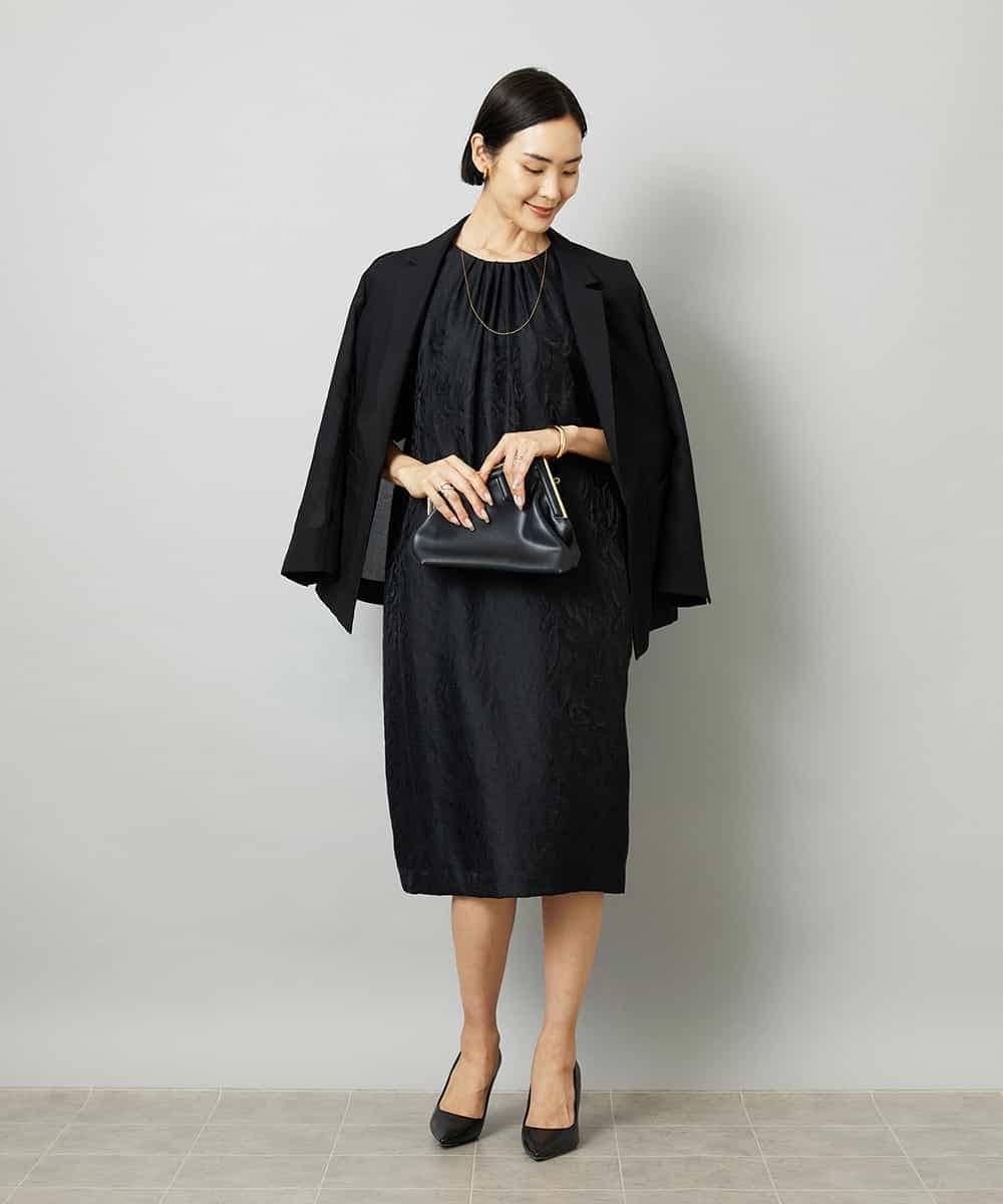 FMJHD11330 MICHEL KLEIN(ミッシェルクラン) シアーテーラードジャケット ブラック