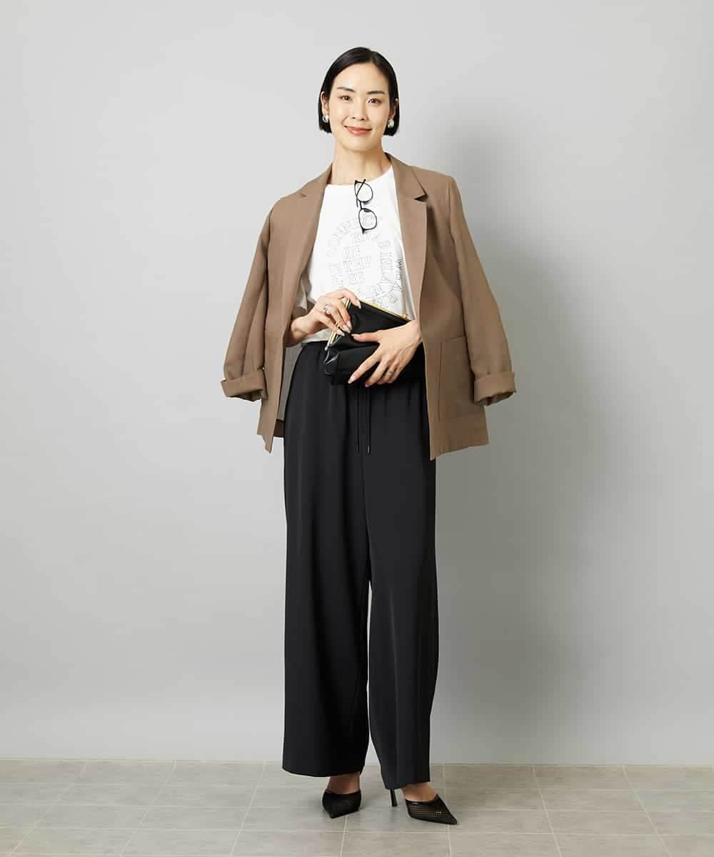 FMJHD11330 MICHEL KLEIN(ミッシェルクラン) シアーテーラードジャケット ブラック