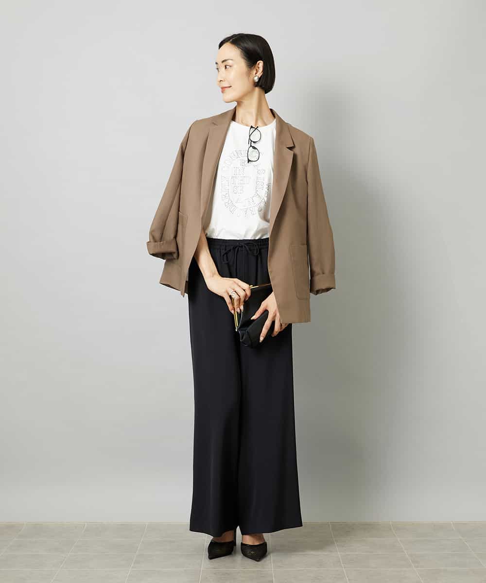 FMJHD11330 MICHEL KLEIN(ミッシェルクラン) シアーテーラードジャケット ブラック