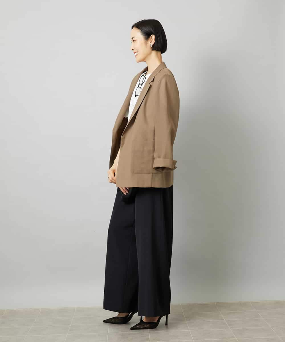 FMJHD11330 MICHEL KLEIN(ミッシェルクラン) シアーテーラードジャケット ブラック