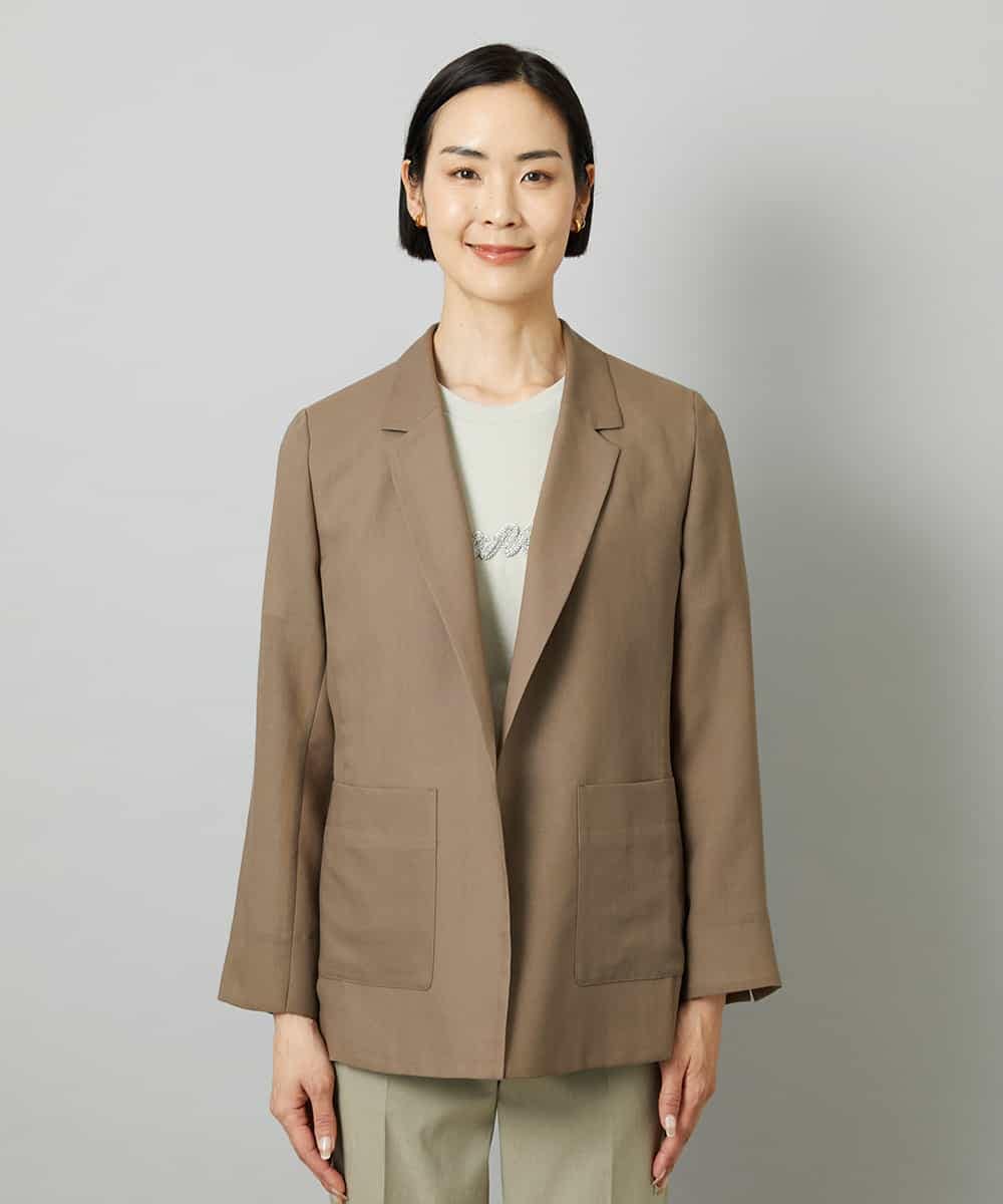 FMJHD11330 MICHEL KLEIN(ミッシェルクラン) シアーテーラードジャケット ブラック