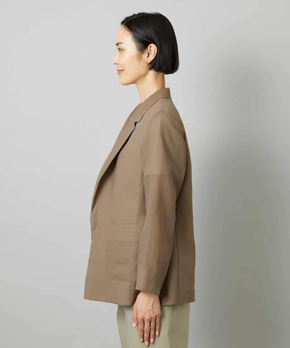 FMJHD11330 MICHEL KLEIN(ミッシェルクラン) シアーテーラードジャケット ブラック