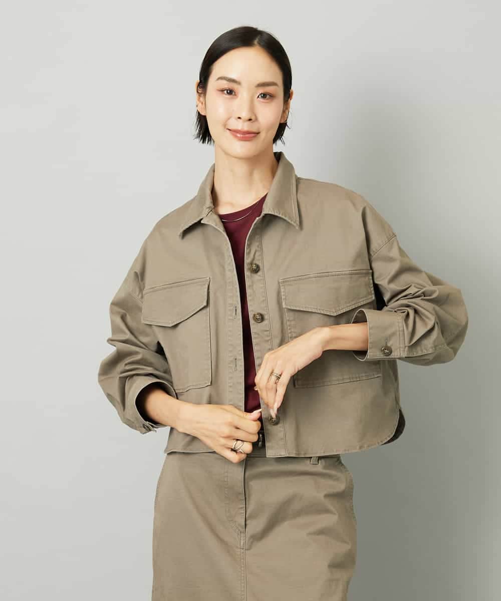 FMJJA30260 MICHEL KLEIN(ミッシェルクラン) [セットアップ対応]チノダブルポケットブルゾン カーキ