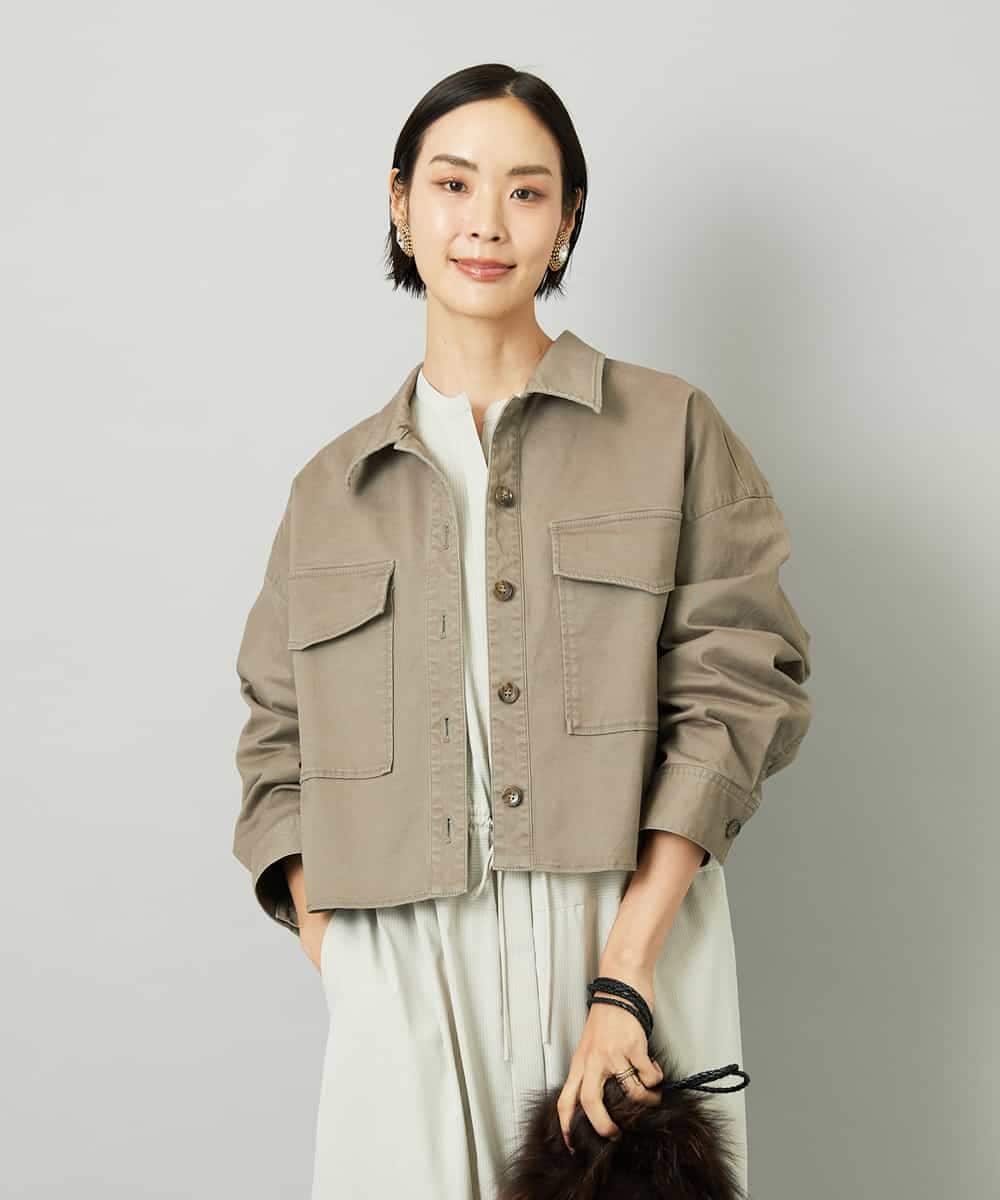 FMJJA30260 MICHEL KLEIN(ミッシェルクラン) [セットアップ対応]チノダブルポケットブルゾン カーキ