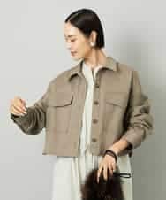 FMJJA30260 MICHEL KLEIN(ミッシェルクラン) [セットアップ対応]チノダブルポケットブルゾン カーキ