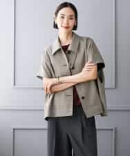FMJJD01380 MICHEL KLEIN(ミッシェルクラン) マイクロチェックケープジャケット イエロー