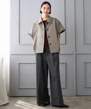 FMJJD01380 MICHEL KLEIN(ミッシェルクラン) マイクロチェックケープジャケット イエロー