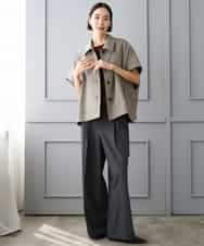 FMJJD01380 MICHEL KLEIN(ミッシェルクラン) マイクロチェックケープジャケット イエロー