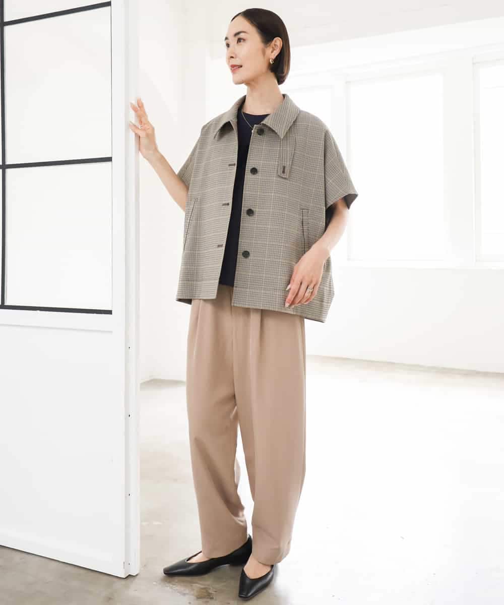 FMJJD01380 MICHEL KLEIN(ミッシェルクラン) マイクロチェックケープジャケット イエロー