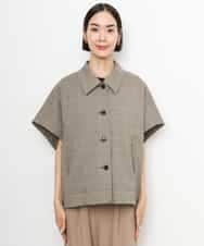 FMJJD01380 MICHEL KLEIN(ミッシェルクラン) マイクロチェックケープジャケット イエロー