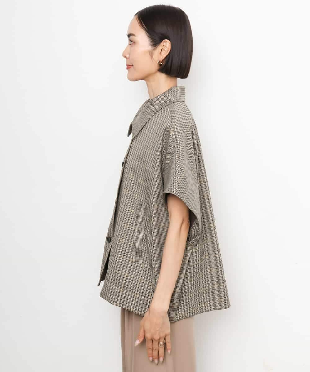 FMJJD01380 MICHEL KLEIN(ミッシェルクラン) マイクロチェックケープジャケット イエロー