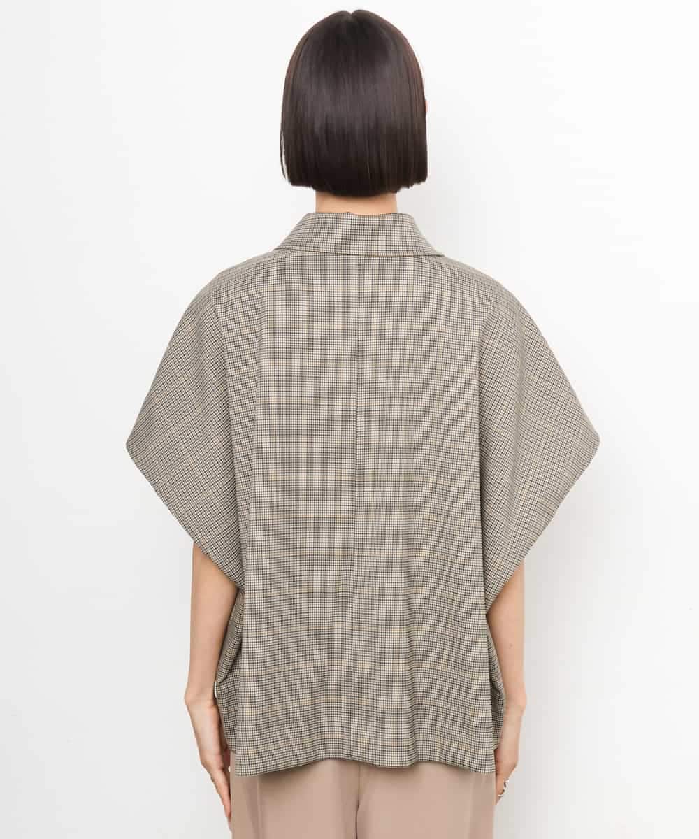 FMJJD01380 MICHEL KLEIN(ミッシェルクラン) マイクロチェックケープジャケット イエロー