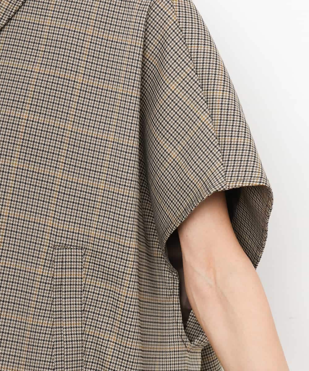FMJJD01380 MICHEL KLEIN(ミッシェルクラン) マイクロチェックケープジャケット イエロー