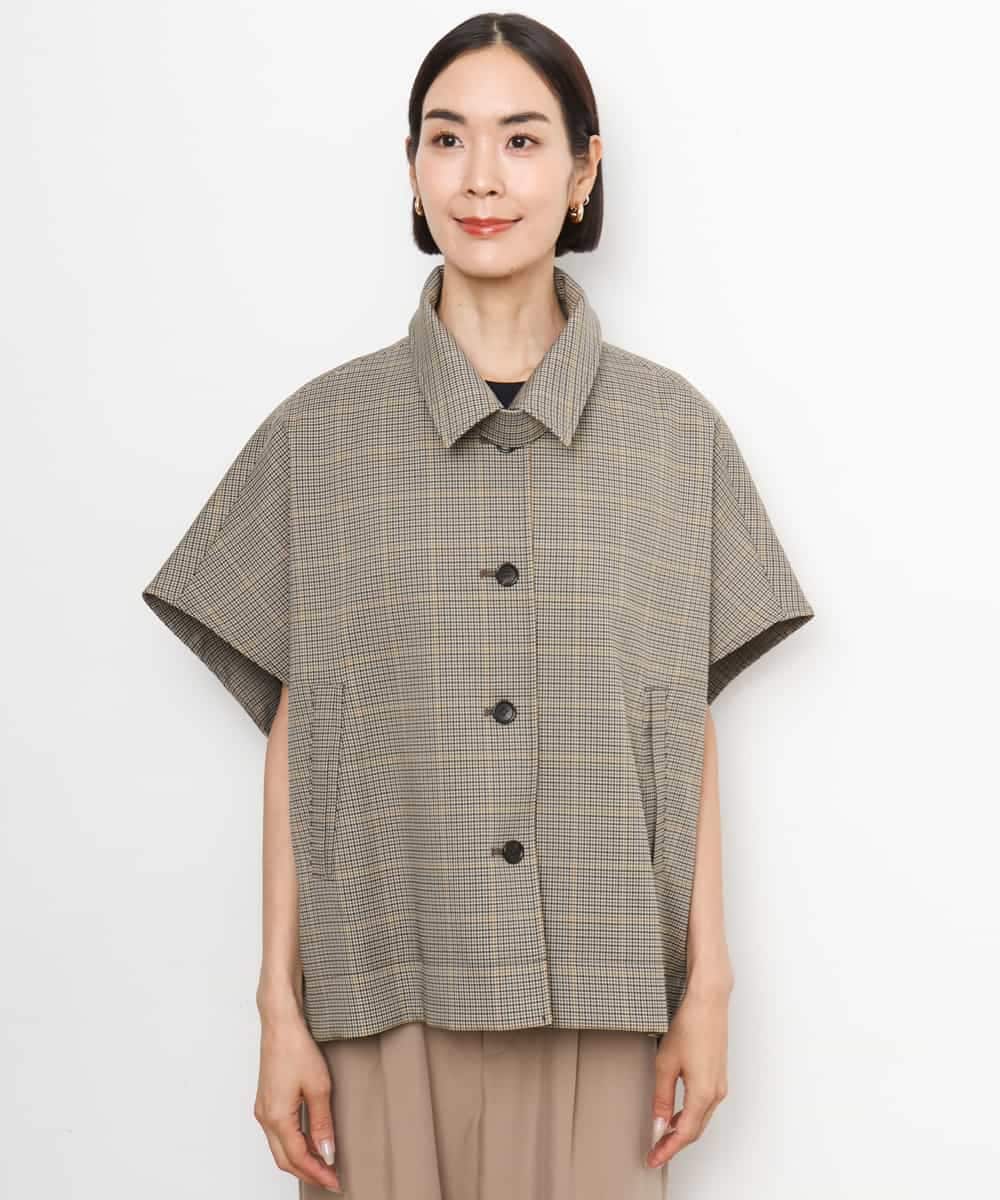 FMJJD01380 MICHEL KLEIN(ミッシェルクラン) マイクロチェックケープジャケット イエロー