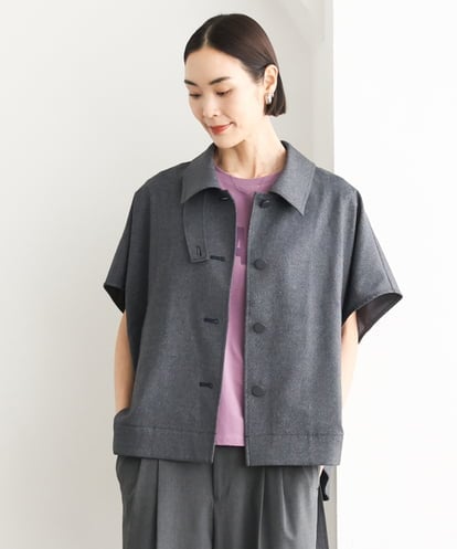 FMJJD02380 MICHEL KLEIN ラメデニムライクケープジャケット