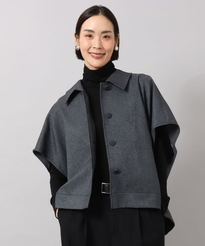 FMJJD02380 MICHEL KLEIN ラメデニムライクケープジャケット