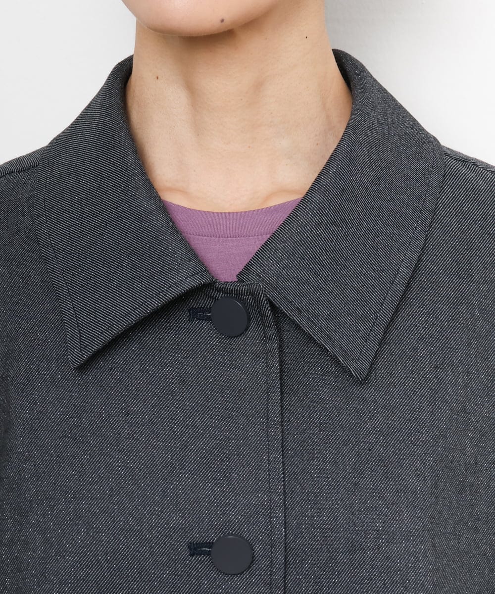FMJJD02380 MICHEL KLEIN(ミッシェルクラン) ラメデニムライクケープジャケット ネイビー