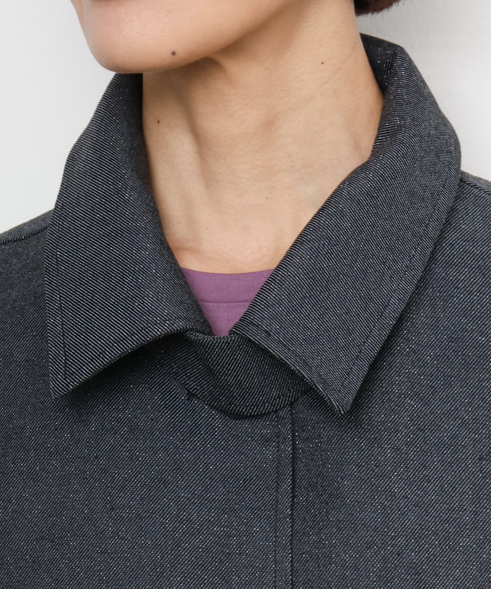 FMJJD02380 MICHEL KLEIN(ミッシェルクラン) ラメデニムライクケープジャケット ネイビー