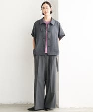 FMJJD02380 MICHEL KLEIN(ミッシェルクラン) ラメデニムライクケープジャケット ネイビー