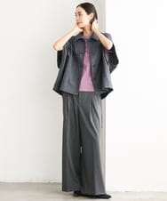 FMJJD02380 MICHEL KLEIN(ミッシェルクラン) ラメデニムライクケープジャケット ネイビー